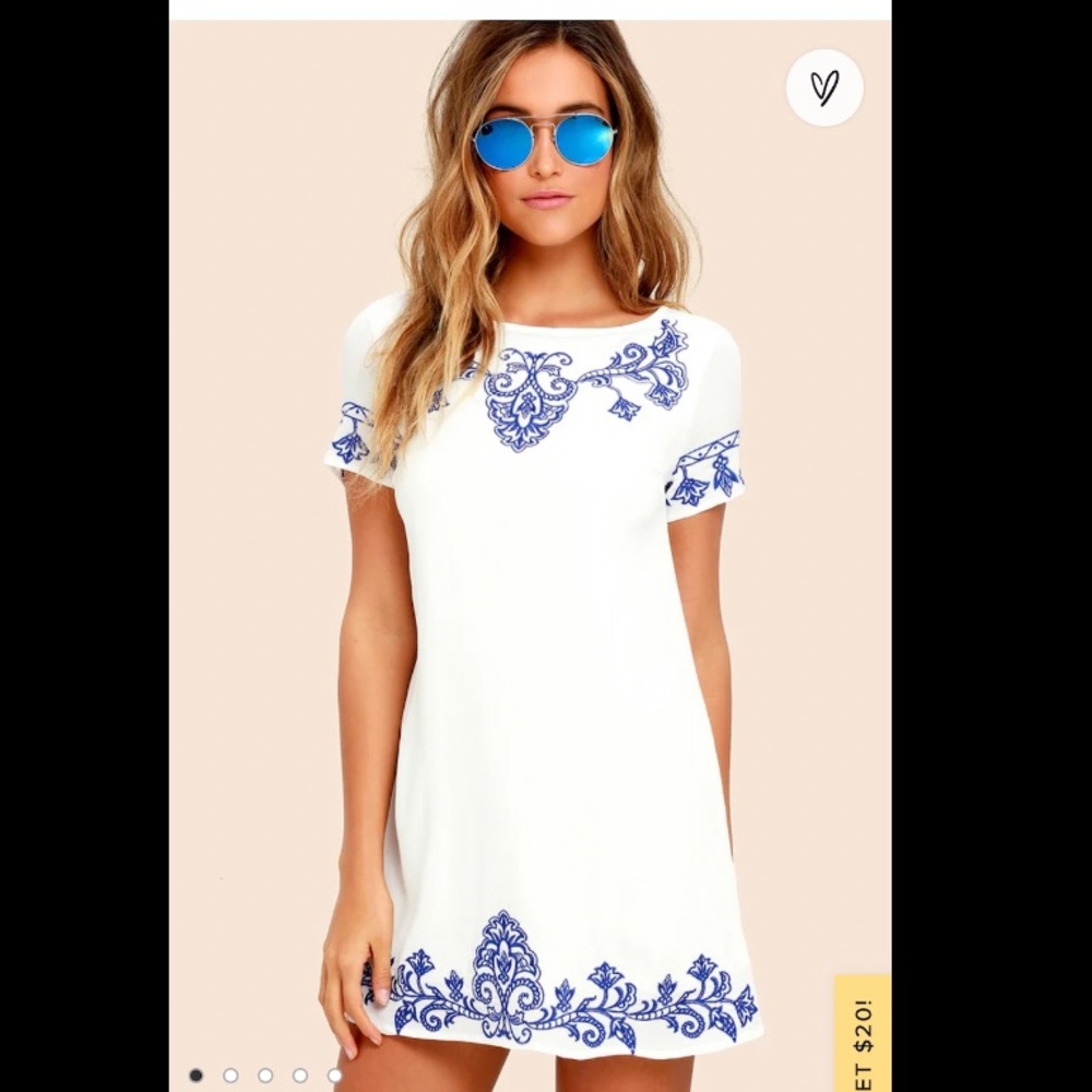 Lulus white embroidered dress